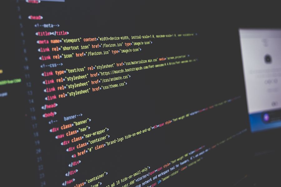 Code on a monitor